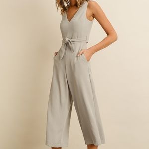 NWT Cut Out Wrap Jumpsuit Pewter